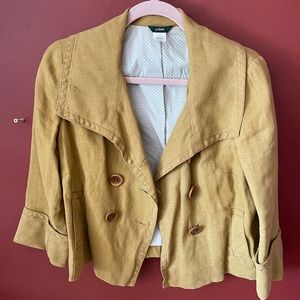 J Crew linen double breasted jacket in goldenrod 6